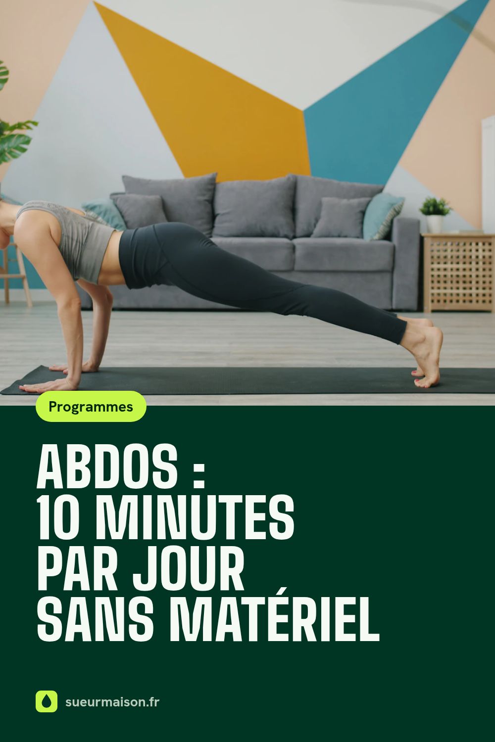 Épingle Pinterest : Abdos : 10 minutes par jour sans matériel